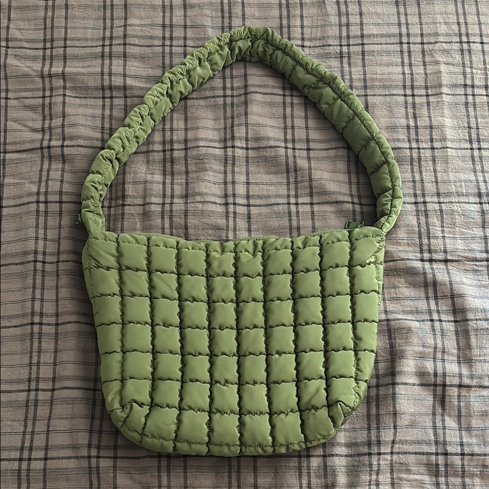 Madison West Quilted Green Hobo Bag